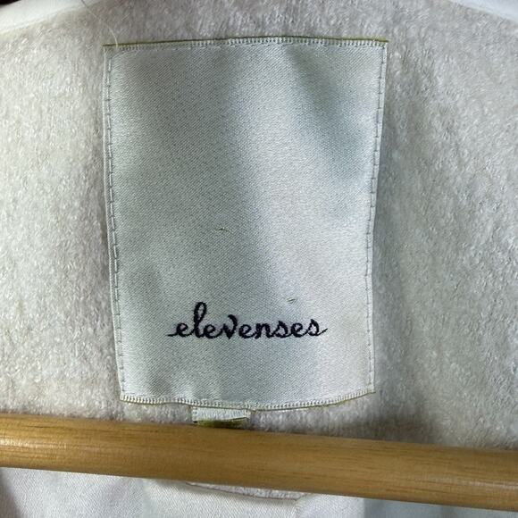 Anthropologie Elevenses Francie Cream Blazer Jacket Size 14 READ Peplum Hem - Picture 8 of 11